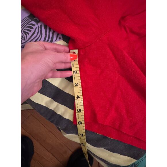 Vintage Red Linen Shorts by Alanni by Donnybrook, Women's size 12, fits S-M - Picture 8 of 9